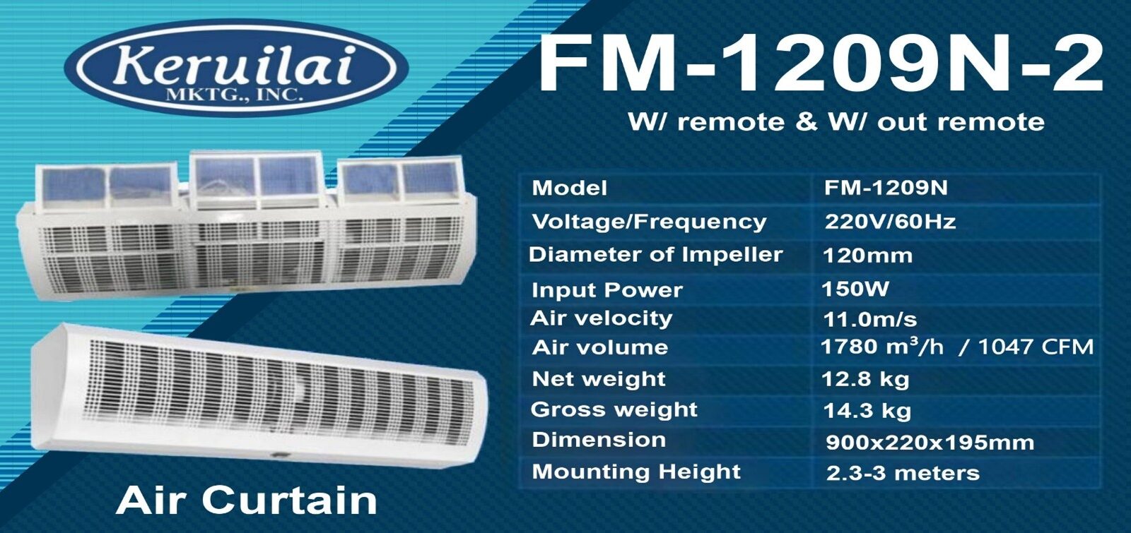 Aircurtain 36″ Standard With & Without Remote
